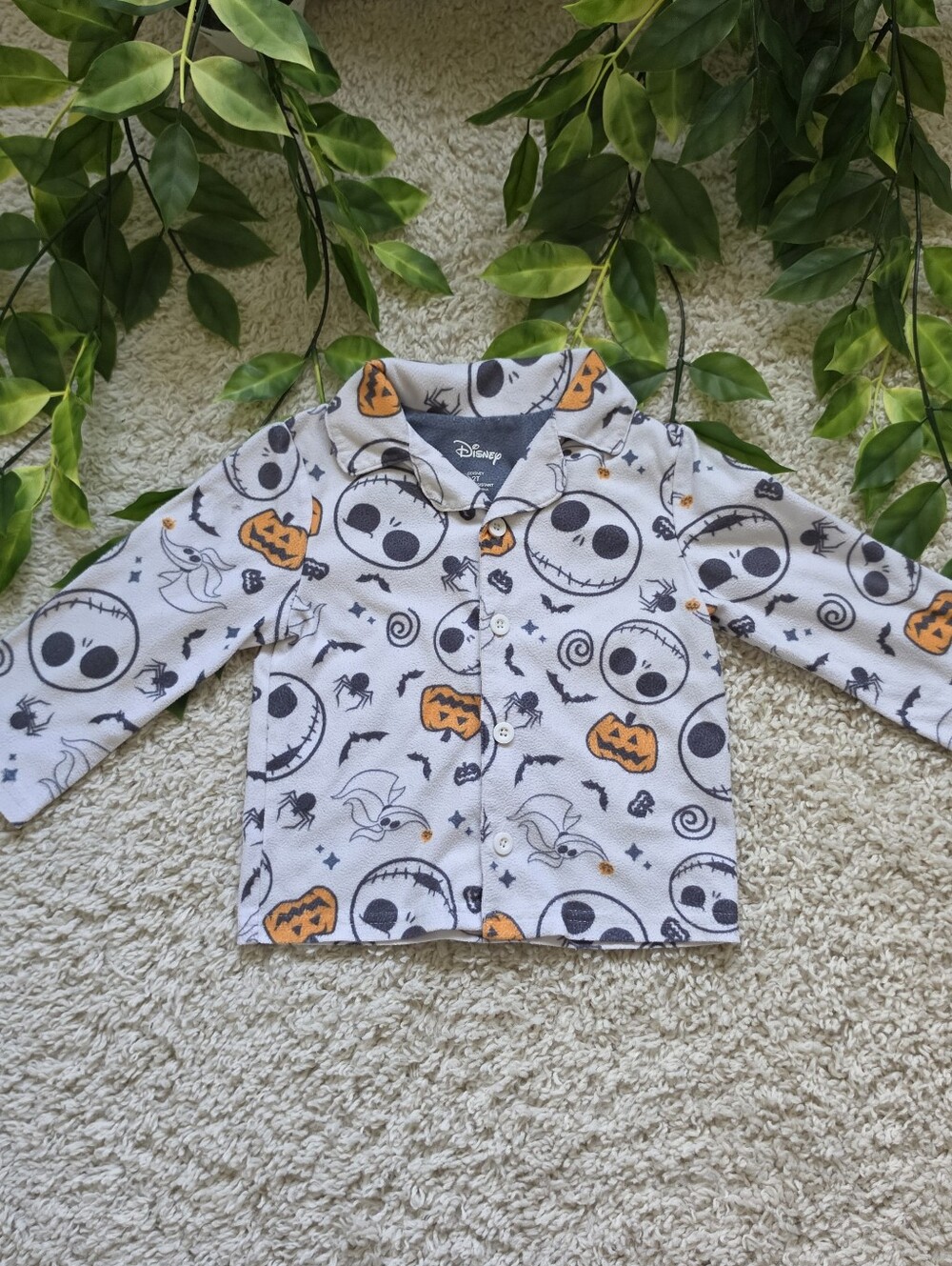 Toddler Boy Jack Skellington & Zero Button Down (2T)